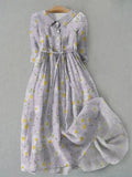 Gretchen Women's Floral Midi Dress Daisy Print