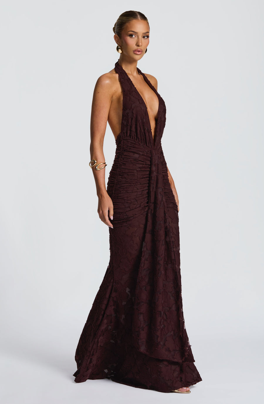 Tori Maxi Dress – Plum Brown
