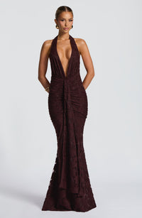 Tori Maxi Dress – Plum Brown
