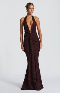 Tori Maxi Dress – Plum Brown