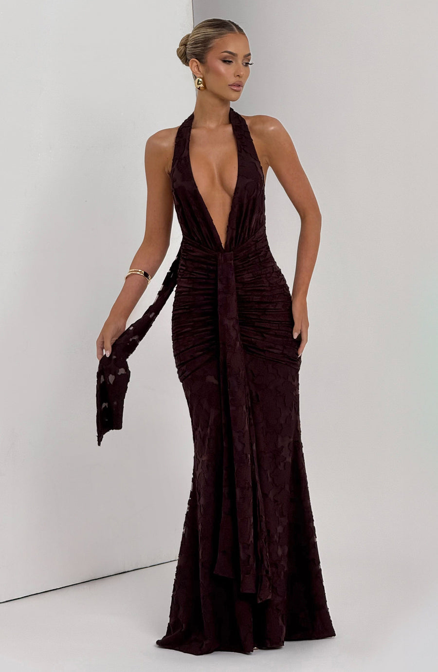 Tori Maxi Dress – Plum Brown
