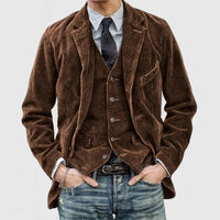Gustav Comfortable Corduroy Vest in Brown
