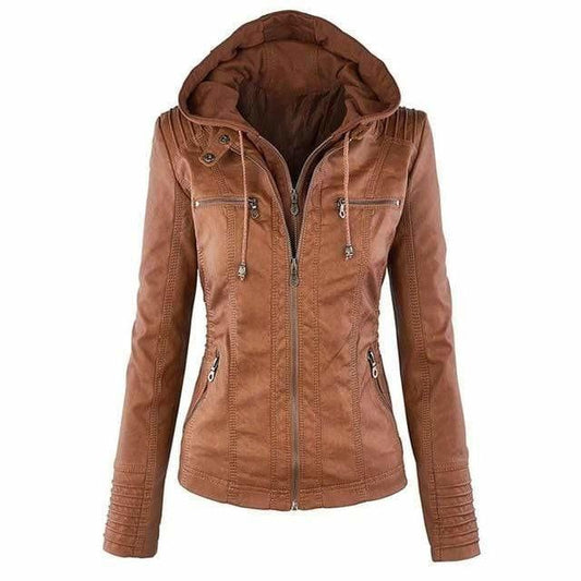 Gustav Jacket with Hood in Brown