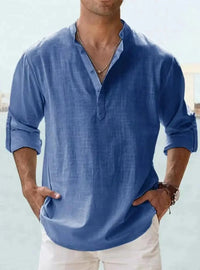 Gustav Linen Shirt in Blue