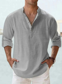 Gustav Linen Shirt in Grey