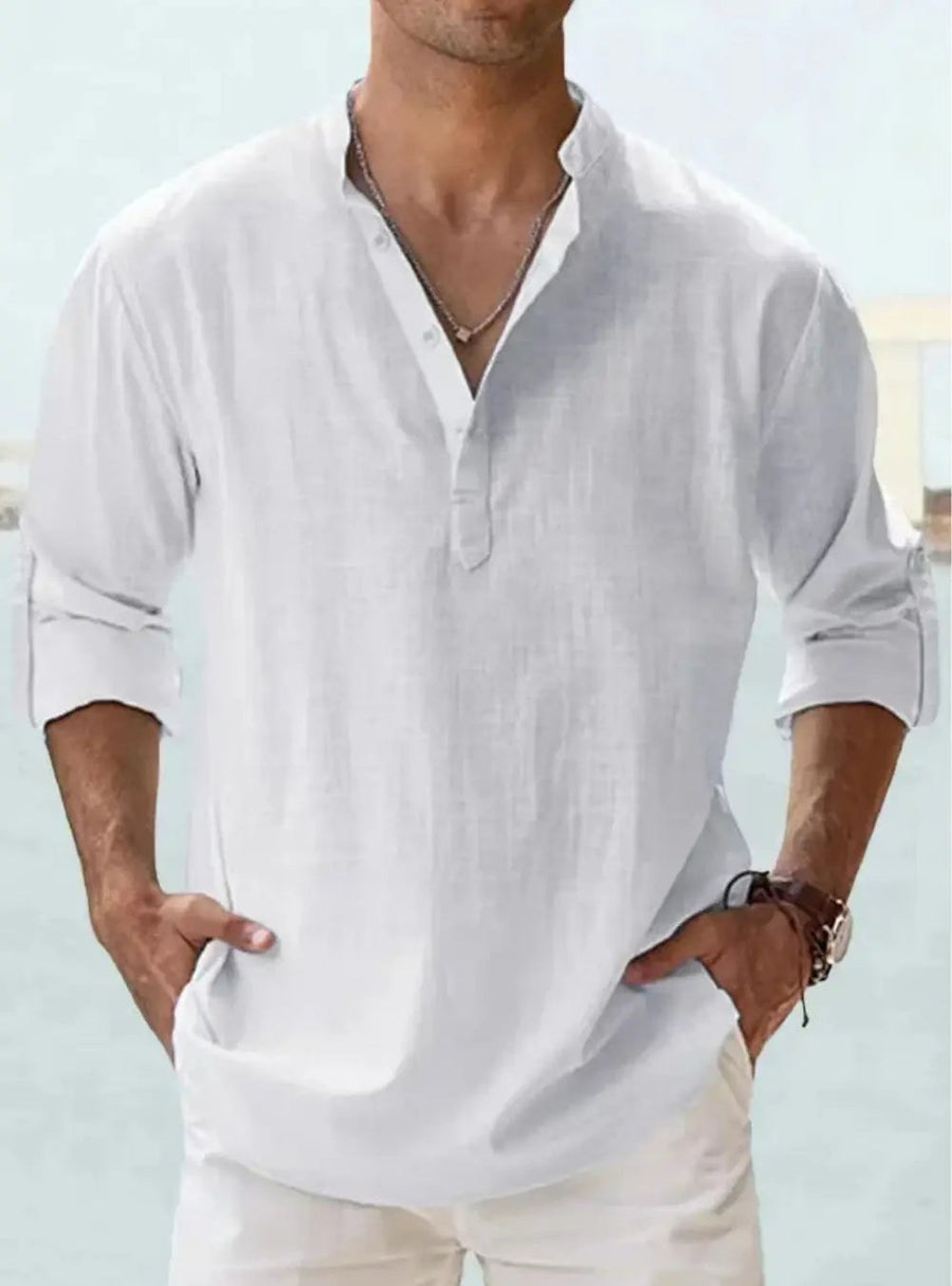 Gustav Linen Shirt in White
