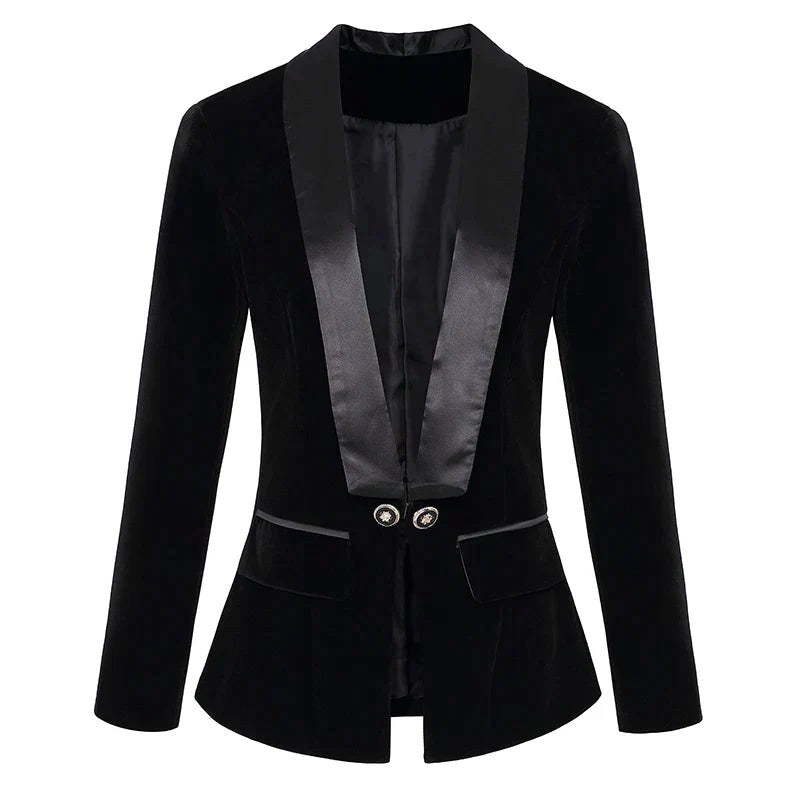 Gustav Satin Jacket in Black