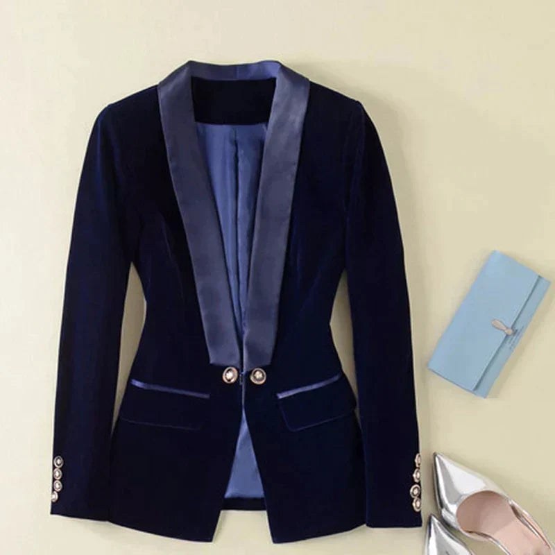 Gustav Satin Jacket in Navy