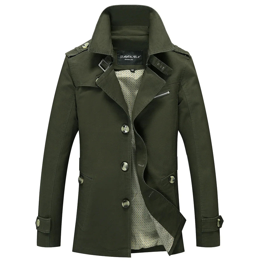 Gustav Trench Coat in Green