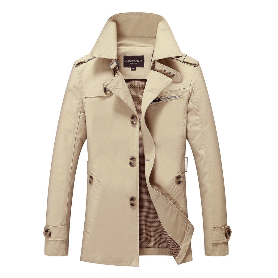 Gustav Trench Coat in Khaki