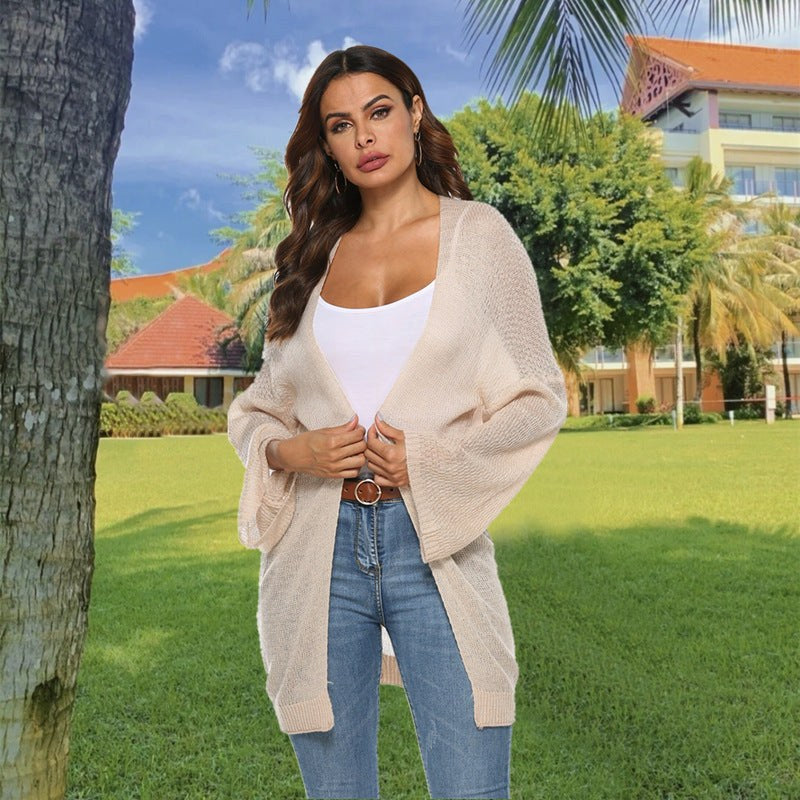Gwen Casual Knit Coat in Apricot