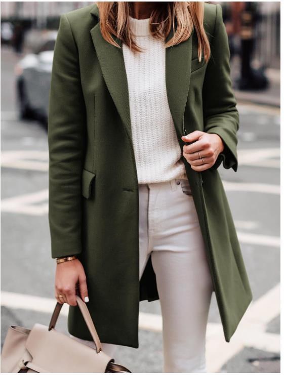 Gwen Elegant Coat with Fitted in Green