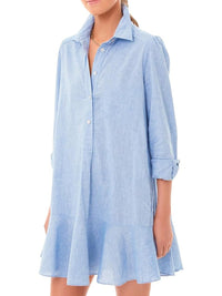 Gwen Shirt Dress in Blue