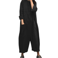 Hadley Casual Jumpsuit with Pockets in Black
