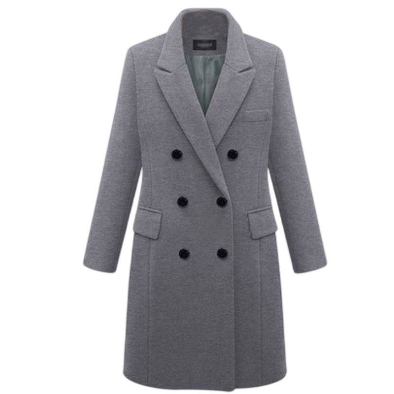 Hadley Elegant Coat with Pockets in Grey