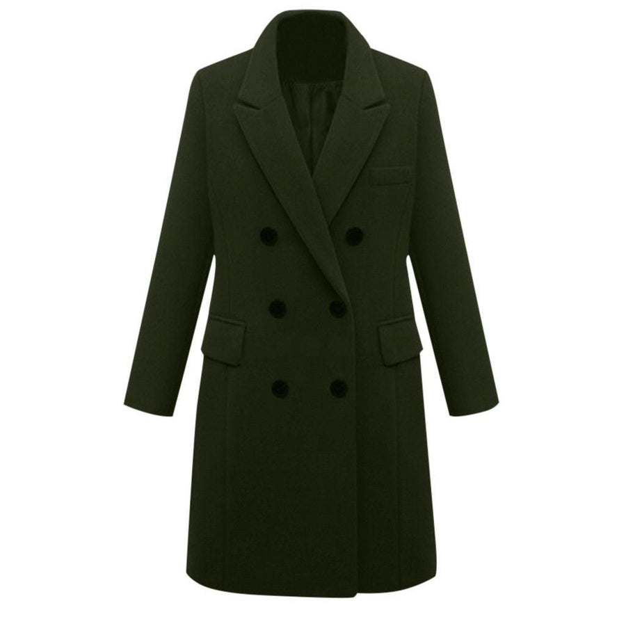 Hadley Elegant Coat with Pockets in Khaki