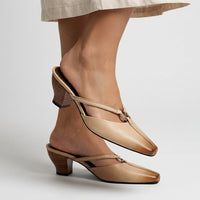Hadley Ring Mule in Beige