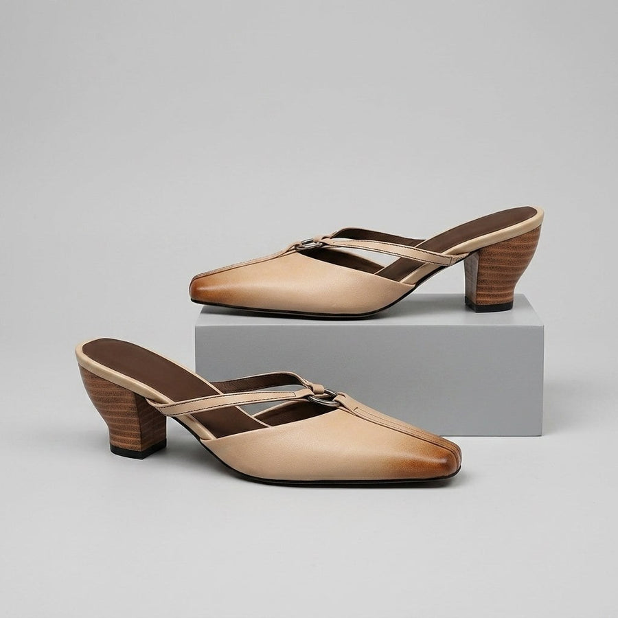 Hadley Ring Mule in Beige
