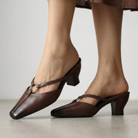 Hadley Ring Mule in Espresso Brown