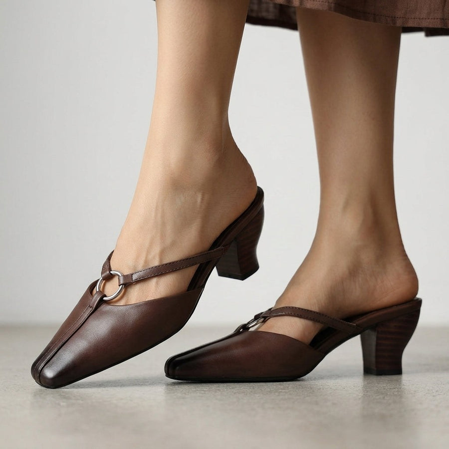 Hadley Ring Mule in Espresso Brown