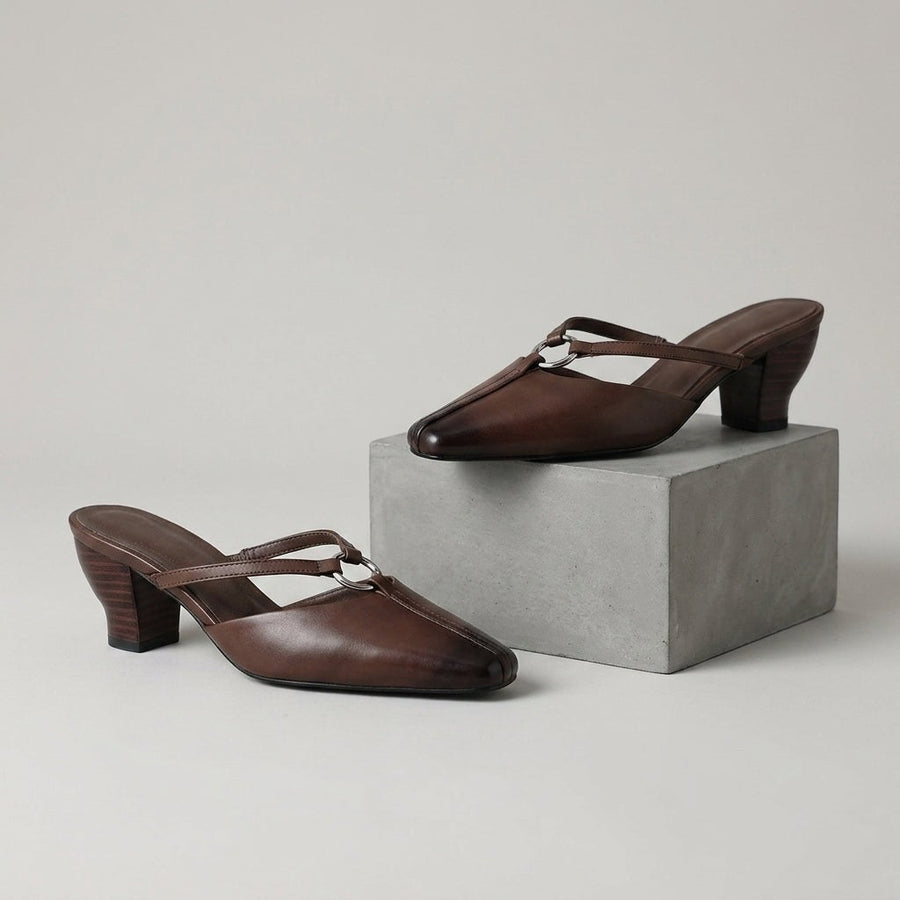 Hadley Ring Mule in Espresso Brown