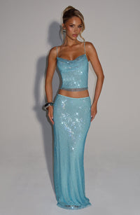 Blake Maxi Skirt - Aqua