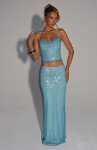 Blake Maxi Skirt - Aqua