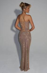 Blake Maxi Skirt in Gold