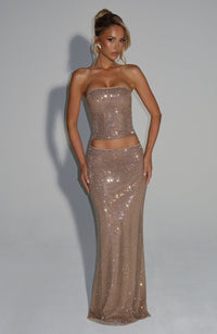 Blake Maxi Skirt in Gold