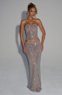 Blake Maxi Skirt - Silver