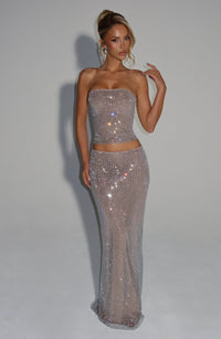 Blake Maxi Skirt - Silver