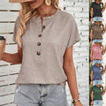 Halle Blouse with Short Sleeve and Button Front