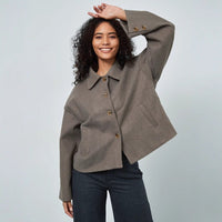 Halle Casual Jacket with Button Front and Oversized