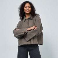 Halle Casual Jacket with Button Front and Oversized