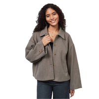 Halle Casual Jacket with Button Front and Oversized
