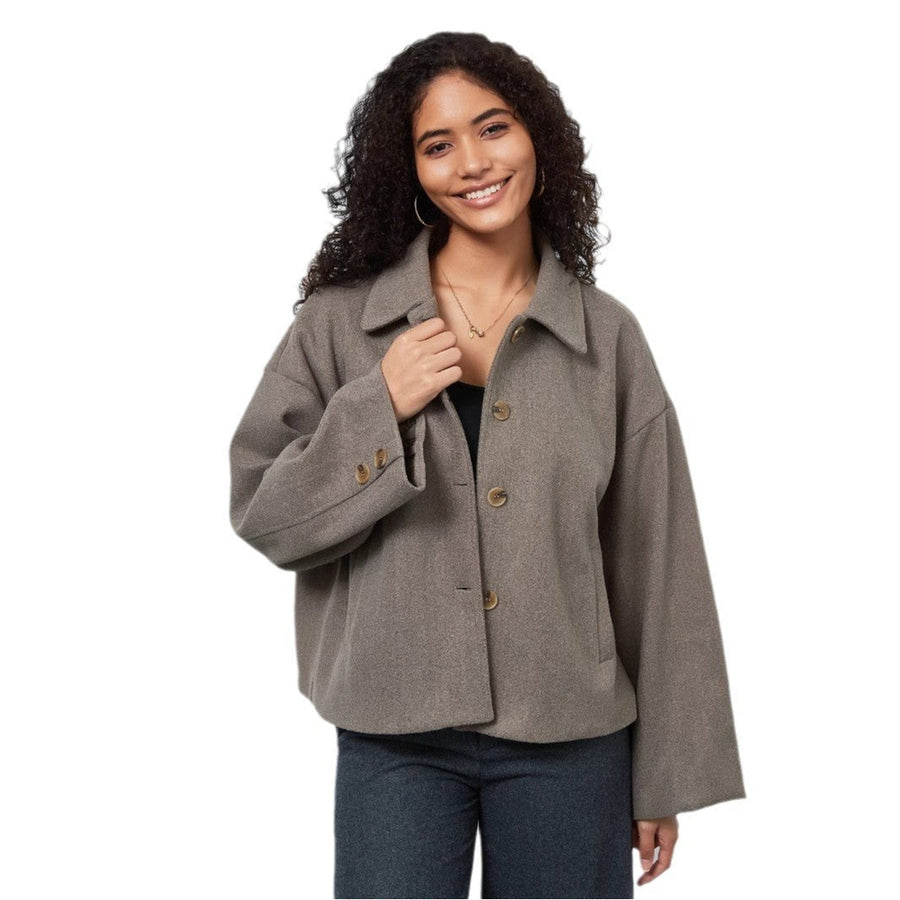 Halle Casual Jacket with Button Front and Oversized