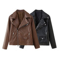 Halle Leather Jacket with Zip Front