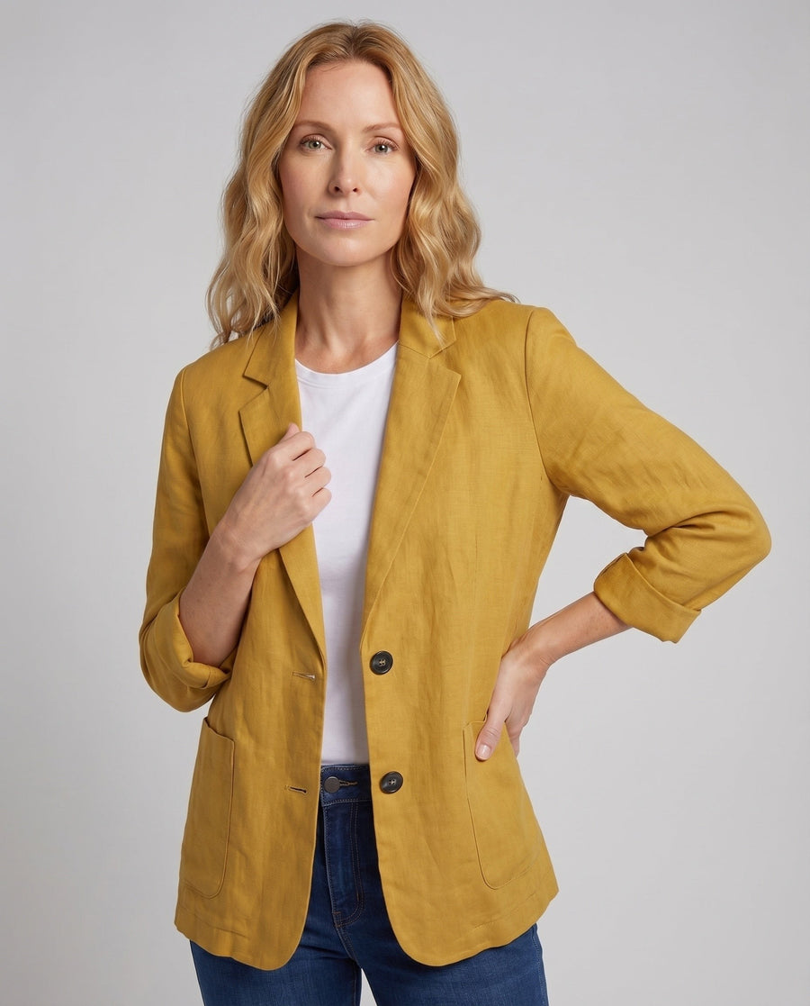 Halle Relaxed Linen Blazer with Pockets