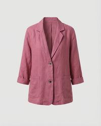 Halle Relaxed Linen Blazer with Pockets in Ziegelrot