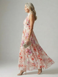 Halvara Women's Floral Maxi Sundress Halter Neck in Floral
