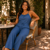 Halvine Women's Halter Wide-Leg Jumpsuit