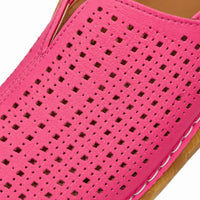 Halvine Women's Perforated Wedge Slingback Sandal in Pink