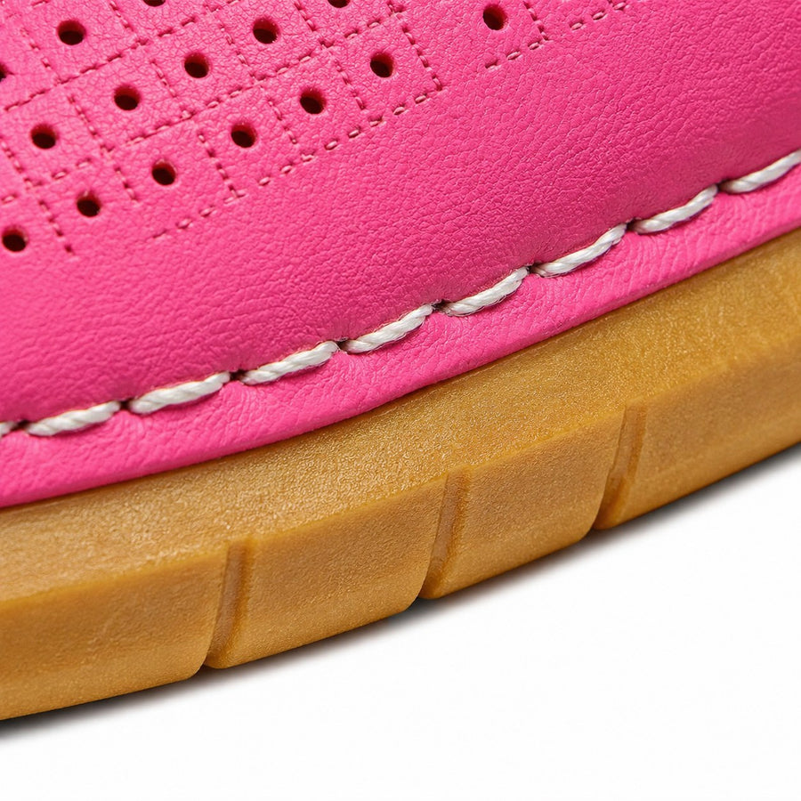Halvine Women's Perforated Wedge Slingback Sandal in Pink