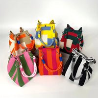 Hamden Mini Bucket Bag in Orange & Blue