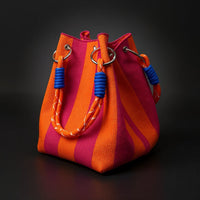 Hamden Mini Bucket Bag in Pink & Orange
