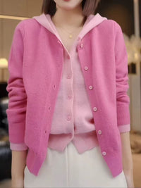 Hanna Cardigan with Hood in Pink