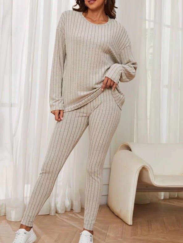 Hanna Casual Knit Set in Beige