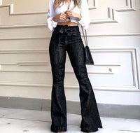 Hanna Elegant Jeans with Belted in Black