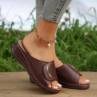 Hanna Elegant Slides in Wine Red