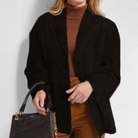 Hanna Leather Blazer in Black